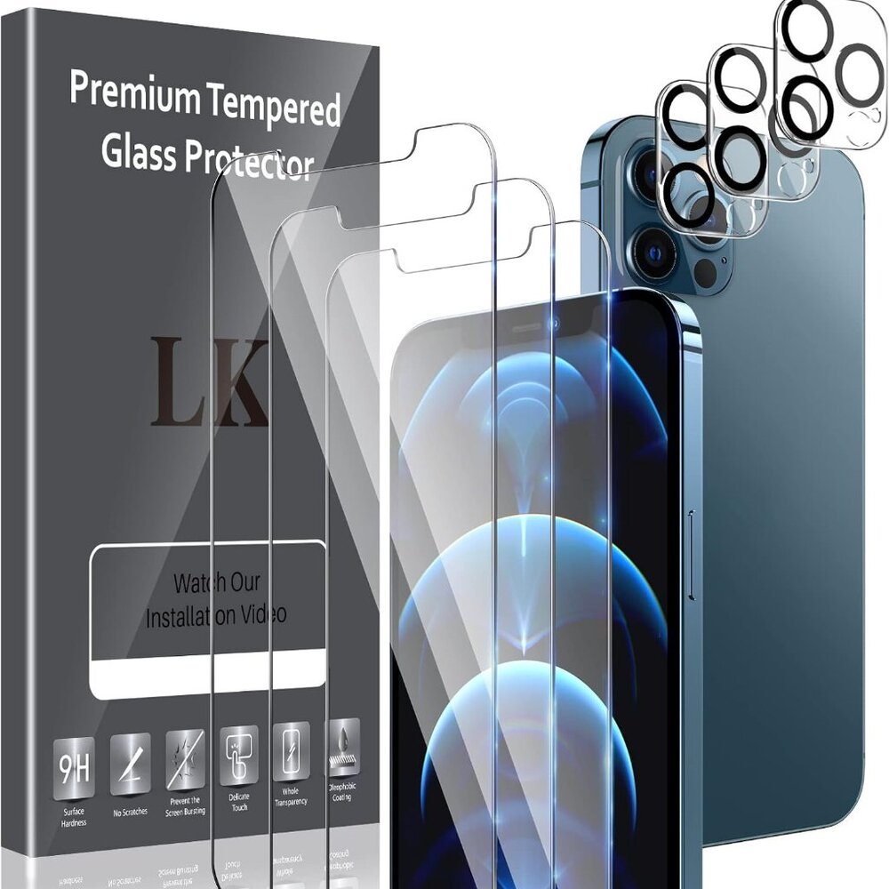 3 Pcs Screen Protector Compatible for iPhone 12 Pro - 6.1 inch